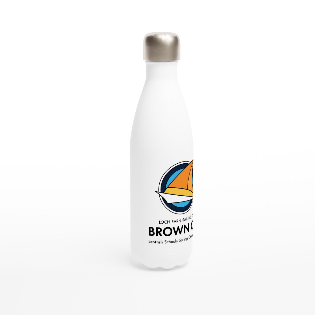 Brown Cup - White 17oz Stainless Steel Water Bottle