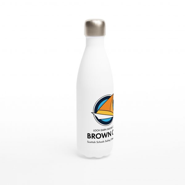 Brown Cup - White 17oz Stainless Steel Water Bottle